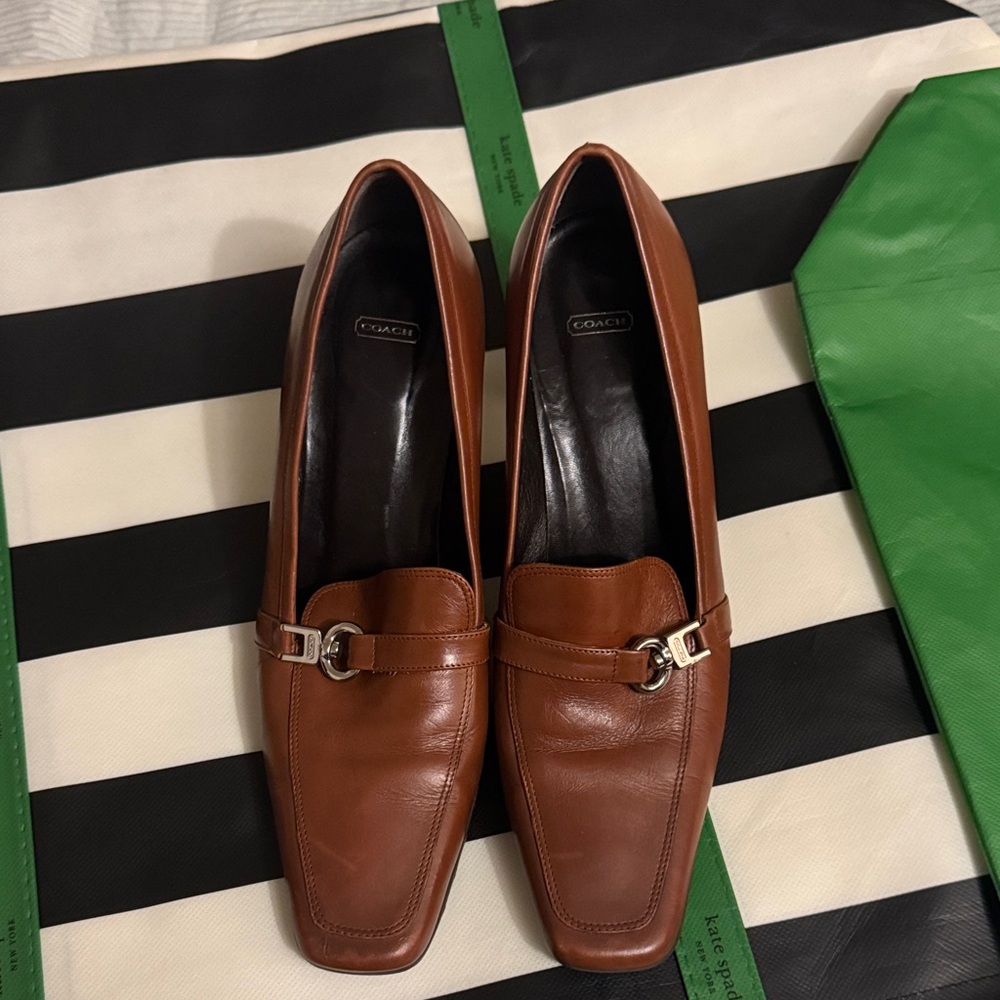 Coach Women's Tan Leather Loafers. New